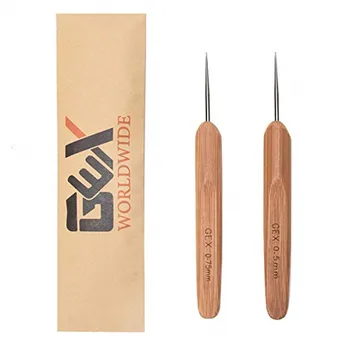 

GEX Dreadlock Crochet Hook Lock Needle Braid Craft Hair Extensions Weaving Tool (0.5 mm 1pc+0.75 mm 1pc)
