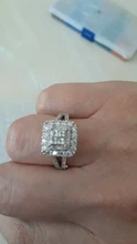 Huitan-Anillo de boda de circonia cúbica para mujer, sortija, forma cuadrada, Micro pavé de cristal, completo de joyas, deslumbrante