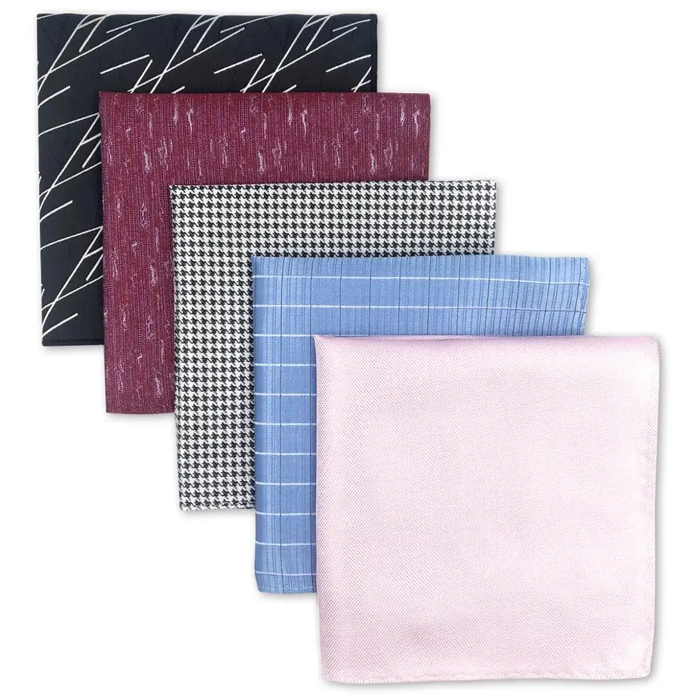  Mens Pocket Squares Wedding Handkerchiefs Set Fashion Formal Bundle 5 Pieces Hanky