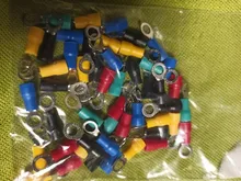 50 Uds RV1.25-4 terminal de anillo aislado eléctrico Alambre de crimpado conector AWG 22-16