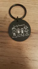 Llavero personalizado de acero inoxidable para madre, papá, hija, hijo, mascota, llavero para niños