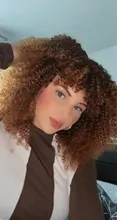 Kinky Curly Wigs Bangs Blonde Cosplay Heat-Resistant Brown Lizzy Synthetic Black Women