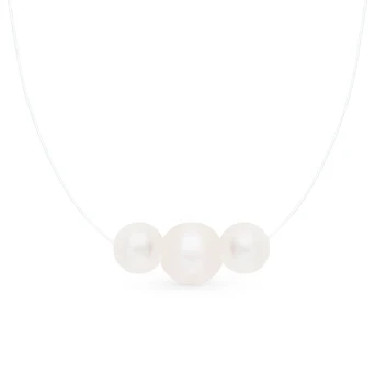 

Silver necklace with pearls cultured sunlight sample 925 test
