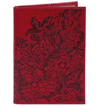 

ASKENT обложка для паспорта 100% натуральная оригинального тиснения кожа O 32-1 RD красный цвет