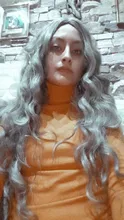 FEELSI-Peluca de cabello sintético para mujer, postizo largo de onda de agua, Color negro y naranja, Rojo puro, fibra de alta temperatura, tamaño medio