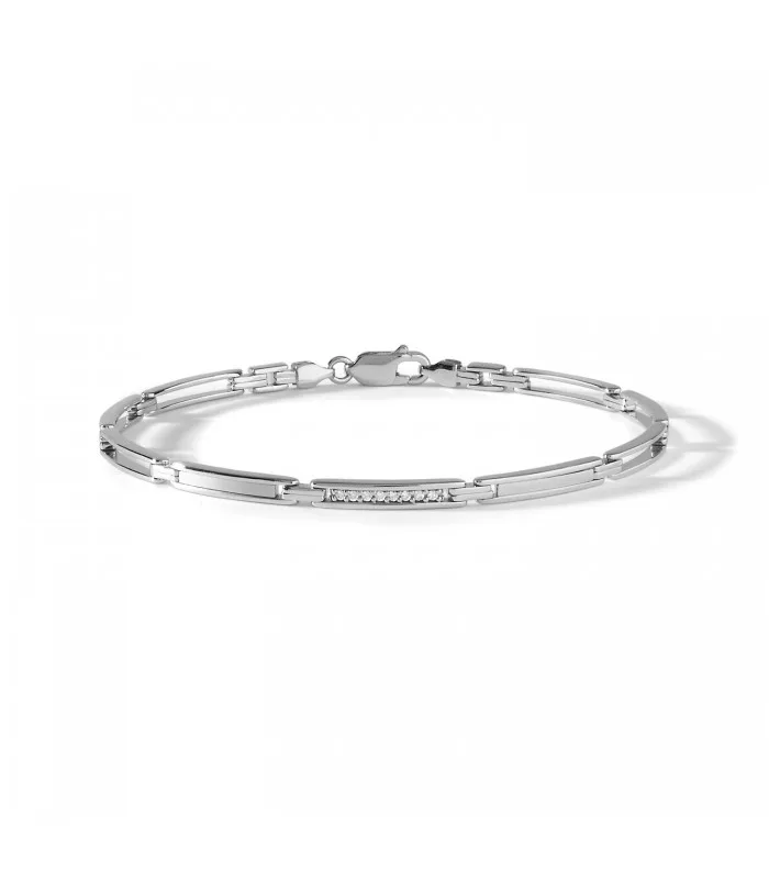 Comets Bracelet Men Business 925 sterling silver and white zirconia UBR 740