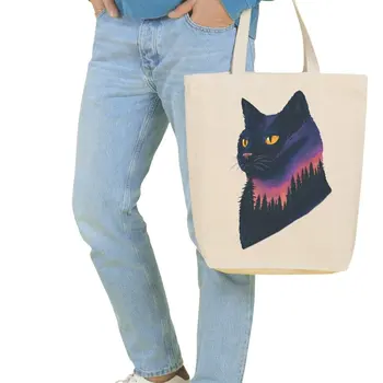 

Angemiel Bag Large Galactic Cat Shopping Beach Tote Bag