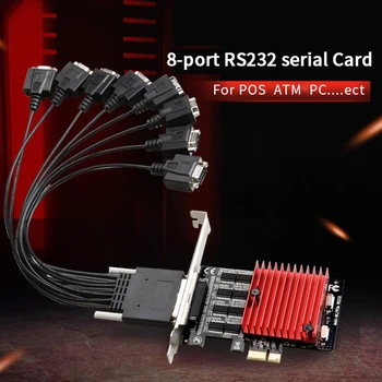 

PCIE 1X to 8 port RS232 expansion card PCI E Express Extension Card Converter Adapter for pci e motherboard COM Card