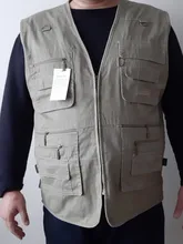 Sleeveless Vest Waistcoat Multi-Pocket Photograph 10XL Big-Size Casual Cotton Summer