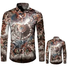 

New Fashion Art 3D Printed Buttons Shirt Men Classical Mural All Printed Harajuku Streetwear Unisex Long Sleeve Shirt Tops