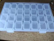 Mordoa-caja de almacenamiento de cuentas de plástico transparente con 28 ranuras, caja organizadora para herramientas de manicura de decoración de uñas, expositor de joyería