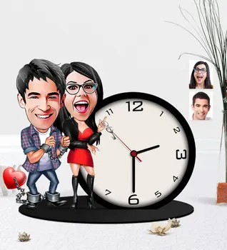 

Personalized Valentine Caricature Of Wooden Trinket Table Saati-1