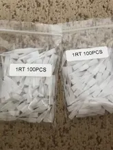 Agujas de tatuaje de cejas, puntas de jeringa para maquillaje permanente, gorras de tatuajes de plástico combinados con agujas 1R, 1RT, 100 Uds.