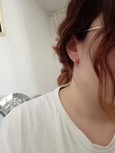 Pendientes con argolla de corazón para mujer, de Plata de Ley 925, aretes coreanos de corazón esmaltado, accesorios de fiesta para niña