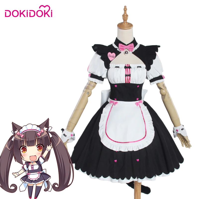 DokiDoki игра Аниме Косплей Nekopara Chocolat ванильный Костюм горничная униформа платье