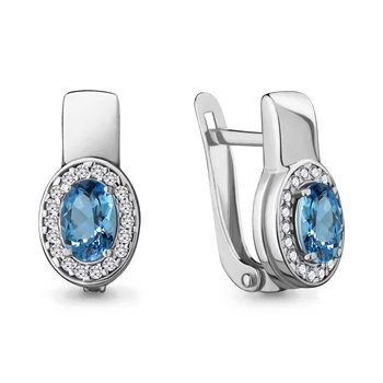 

Earrings from silver with Topaz Swiss