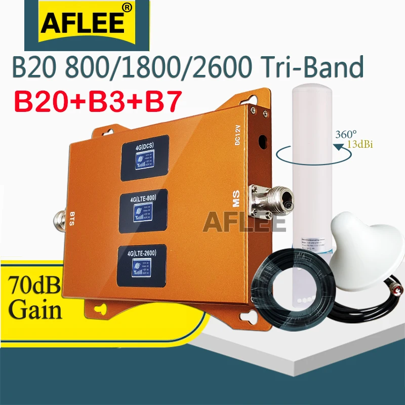 repeater 4g B20 800 1800 2600Mhz gsm signal