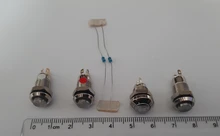 Interruptor de botón momentáneo de luz Led, pulsador eléctrico resistente al agua, 12v, 8/10/12/16/19/22mm, 220v, 24v, 3v