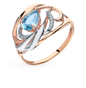 

Gold ring with Topaz and cubic zirconia sunlight sample 585