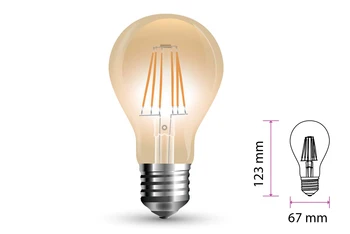 

Wire lamp Led filament E27 10W A67 warm white 2200K Cover Amber SKU-7157
