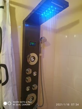 Bathroom Shower Faucet Temperature-Screen Black/brushed Luxury Mixer Tap Column 