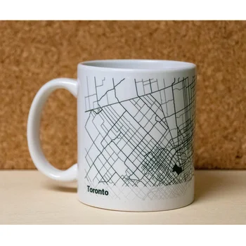 

Personalized BLACK AND WHITE City Map Mug Custom any text name language Mug Customised Mug