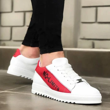 

BA0027 No Limits White Red Lace-Up Men Sports Shoes. Van, chaussure, air, para, flip, cover, lace, shoelaces, loafer