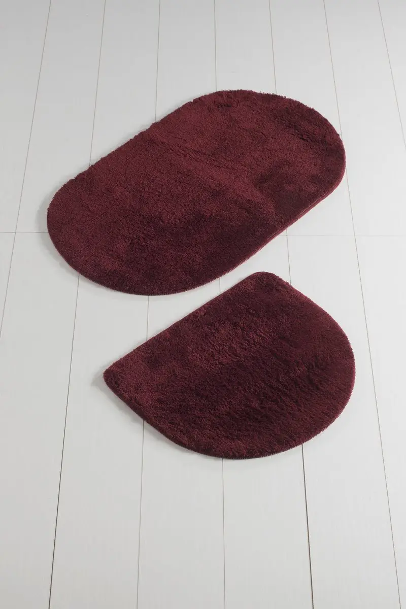 Коврики для ванной нескользящие Противоскользящие коврики Нескользящие противоскользящие цвета Вишневый Овальный 2'Li набор 60X100 cm-50X60 см