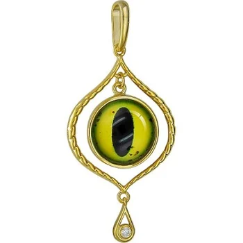 

Esthete pendant with glass and cubic zirconia with gilding