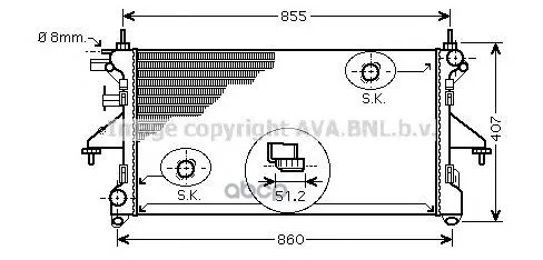Радиатор Citroen Jumper / Peugeot Boxer 2.2hdi A/C 06- Ava Pea2308 Ava арт. PEA2308