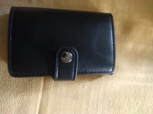 Bycobecy-tarjetero de aluminio con broche para hombre y mujer, funda de Metal RFID para tarjeta de identificación inteligente, Delgado, titular de la identificación, cuero PU