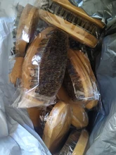 Los hombres barba de cerdas de jabalí peines de bigotes cepillo de pelo mango de madera jabalí bigote estilo desenredar plancha Facial peine de barba