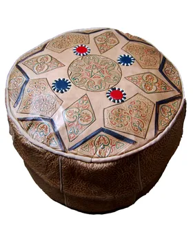

East Ethnic Footrest Ottoman Moroccan Morocco Genuine Leather 2806191225