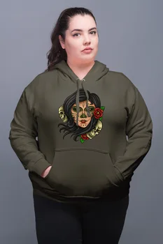 

Angemiel Wear Ruhani Meksikalı Tomogara Green Women 'S Hooded Sweatshirt