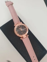 Reloj de pulsera con diamantes de imitación para mujer, accesorio romántico con cielo estrellado, de cuero, a la moda