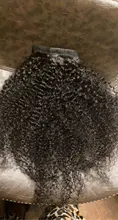 Coleta de pelo rizado Afro, cabello humano Remy brasileño con cordón, coleta Ombre, extensiones de cabello