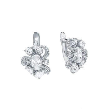 

Silver earrings with cubic zirconia sunlight sample 925 test