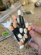 Esponja para uñas en polvo, 20 piezas de pinceles de doble cara, para sombras de ojos y maquillaje, 50 unidades