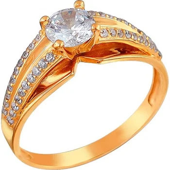 

Esthete ring with 41 cubic zirconia with gold plated