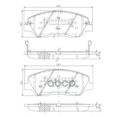 Колодки Тормозные Hyundai Santa Fe(Cm)/(Sm) 05-/Kia Sorento(Xm) 09- Передние Nipparts N3605051 Nipparts арт. N3605051