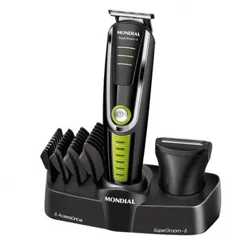 

KIT SHAVING MONDIAL BG04 MULTI GROOMING 6 - 4 HEADS-4 GUIDES CUTTING-BUILT-IN RECHARGEABLE BATTERY-AUTONOMY 90 MIN