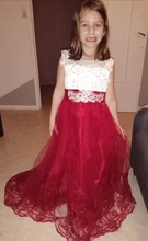 Niña en rojo de encaje bordado Navidad vestido de fiesta de cumpleaños boda Vestido Formal vestidos infantiles para niñas adolescentes ropa 6 14 años