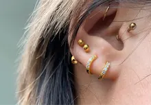 CANNER-pendientes de aro de Plata de Ley 925 auténtica para mujer, pendiente redondo círculo de circón, pendientes para Piercing, joyería de tendencia personalizada