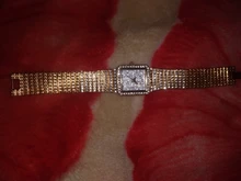 MISSFOX – reloj de diamante para mujer, cronógrafo cuadrado dorado, de cuarzo, análogico, minimalista, femenino