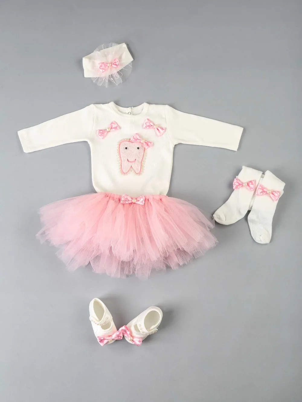 083-1102-021 Pembe Dişim Çıktı 5 li Kız Bebek Tütü Takım (2)
