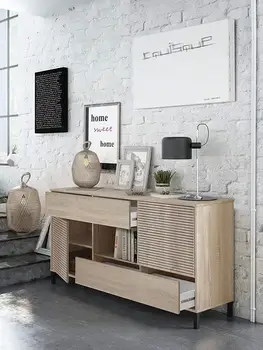 

Edmonton Sideboard Cabinet Stay Seating Entrance Hall dining 2 Doors AND 2 Drawers 154x41x80 cm Oak Color