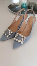 Zapatos DE tacón alto con diamantes DE imitación para mujer, calzado DE piel suave, punta estrecha, antideslizante, DE marca, DE talla grande DE moda