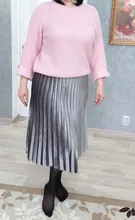 Falda plisada de terciopelo para mujer falda larga clásico informal de cintura alta color gris y coreano para fiesta y escuela 2020