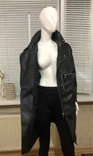 Jacket Coat Oversized Nerazzurri Long-Sleeve Drop-Shoulder Black Plus-Size Womens Zipper