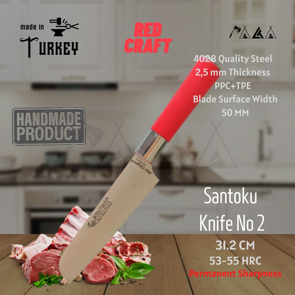 Ножи шеф-повара ATASAN Red Craft Santoku 02 высококачественные профессиональные кухонные